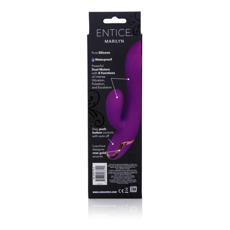 Featuring powerful dual motors and luxurious designer accent... CEN - Entice Marilyn Rabbit Vibrator - Raspberry photo-8