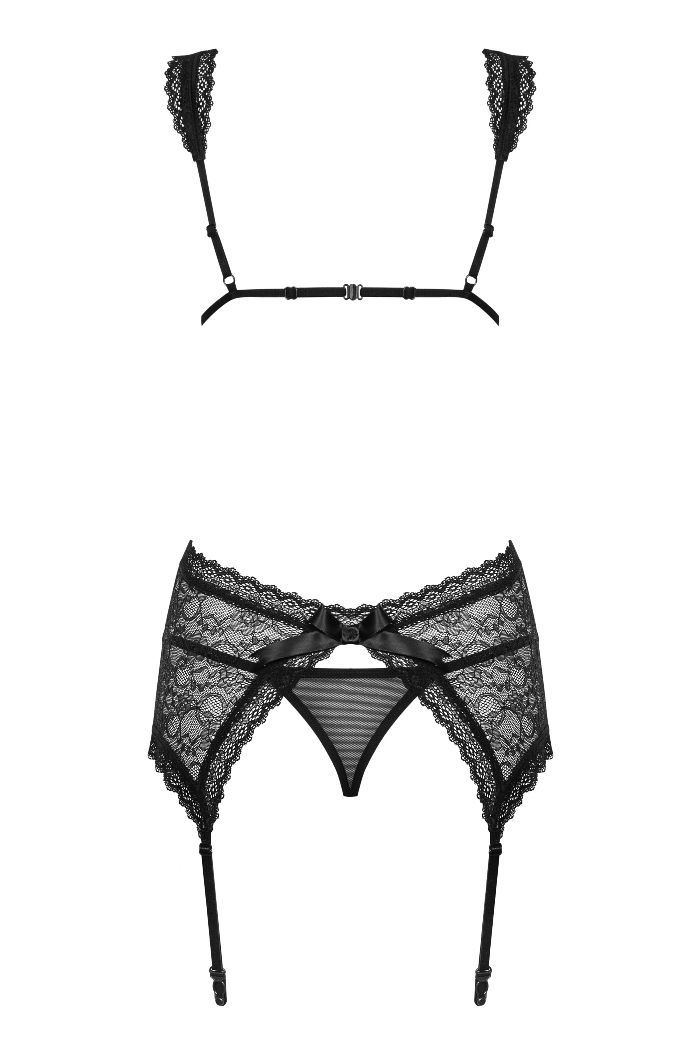Here’s a special outfit for a temptress, who knows well how ... Obsessive - Swanita Corset & Thong - Black - S/M photo-6