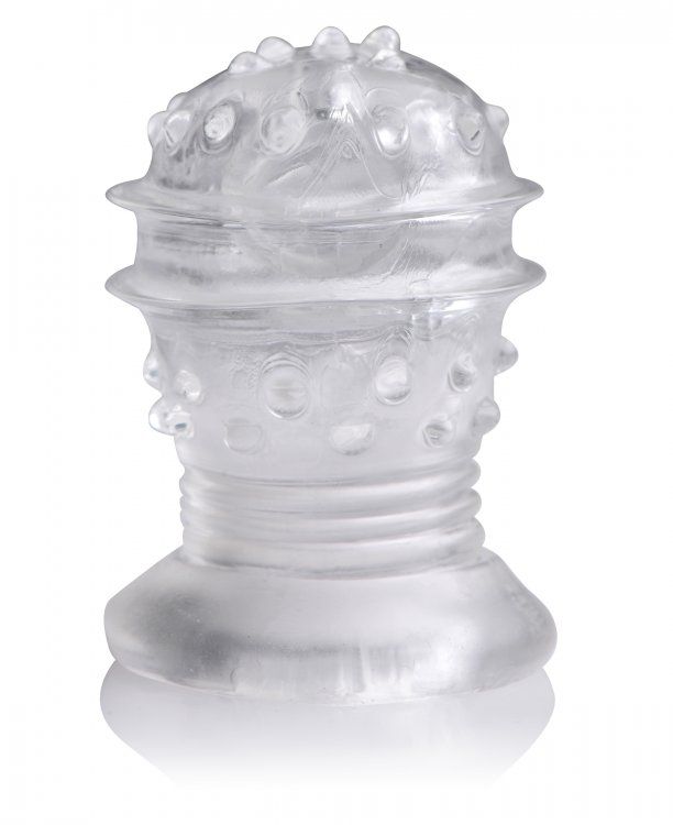 Stretch this enticing jack off sleeve onto the head of your ... Trinity Vibes - Vibrating Penis Head Teaser - Clear photo-4