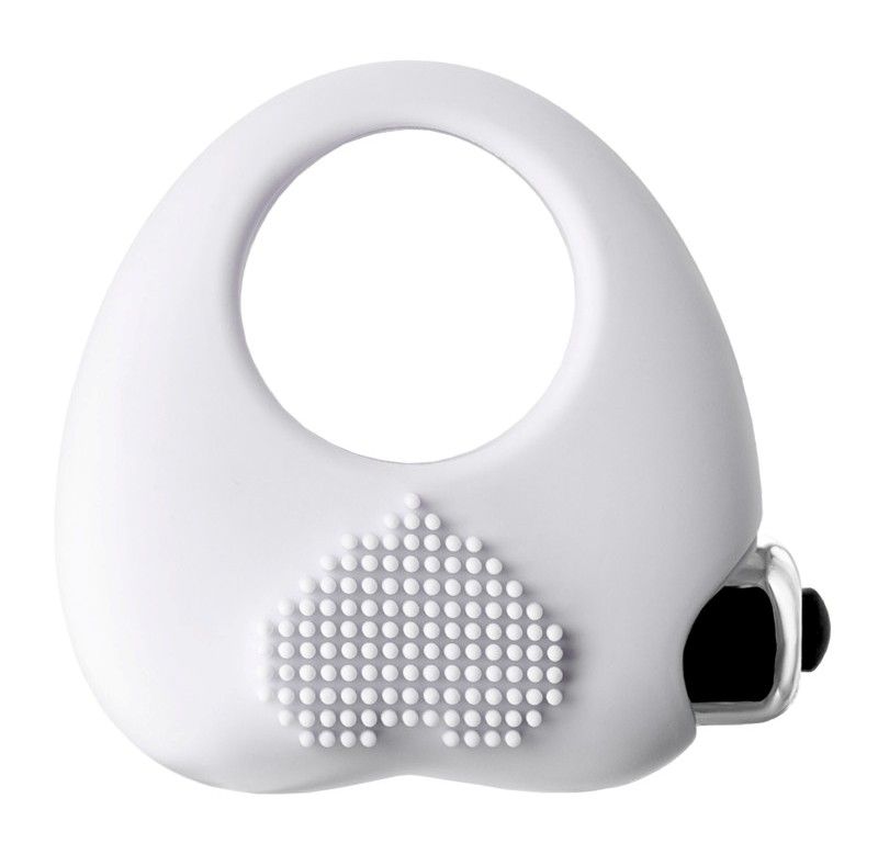 Wide vibrating ring to prolong sexual intercourse with tickl... JOS - Moys Vibro Ring - White photo-3