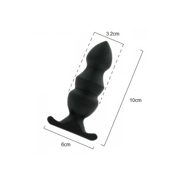 Solid butt plug with three ripples for the most intense anal... Manzzztoys - Danus Anal Plug - Black photo-7