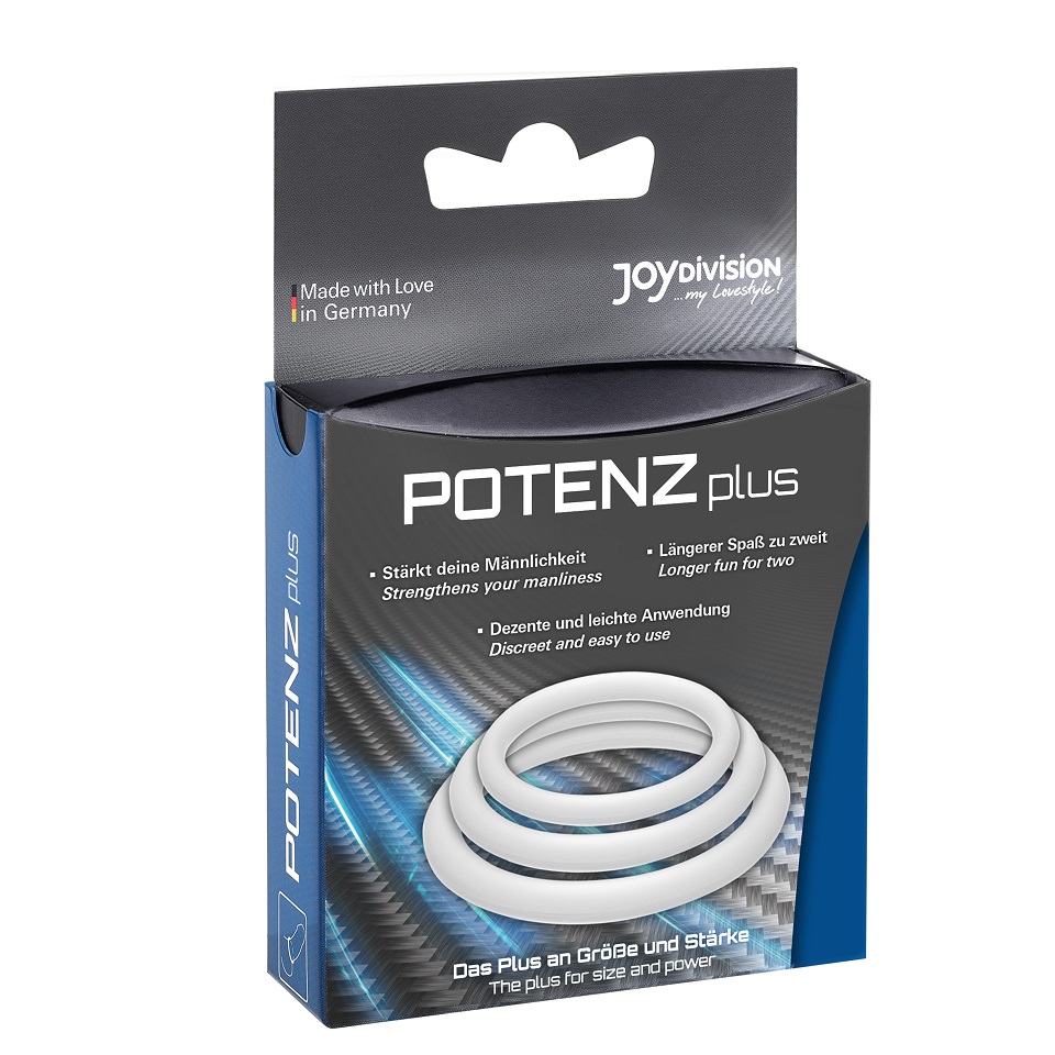 Get your manliness in shape! Simply slide over your penis an... Joy Division - POTENZplus Ring Set - Clear photo-4
