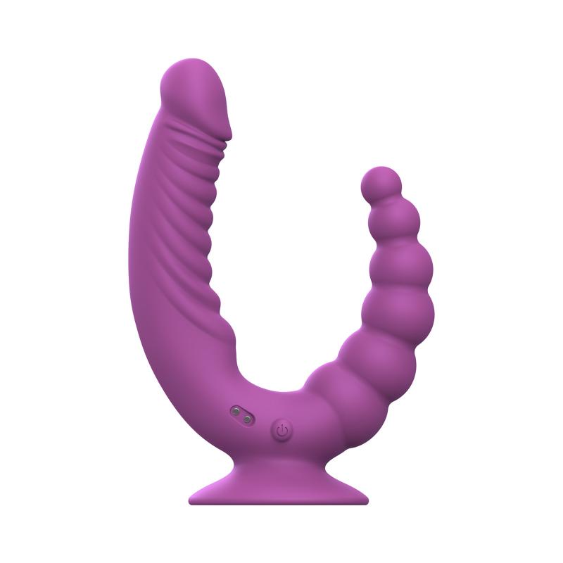 Teazers - Ribbed Double Vibrator - Purple photo-5