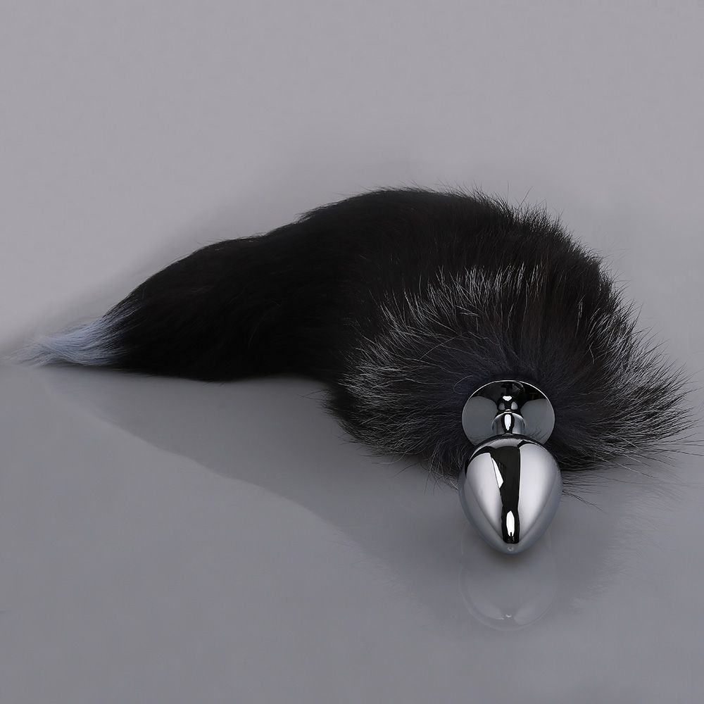 MT - Anal Plug S-size with Black fur tail MT - Anal Plug S-size with Black fur tail photo-3