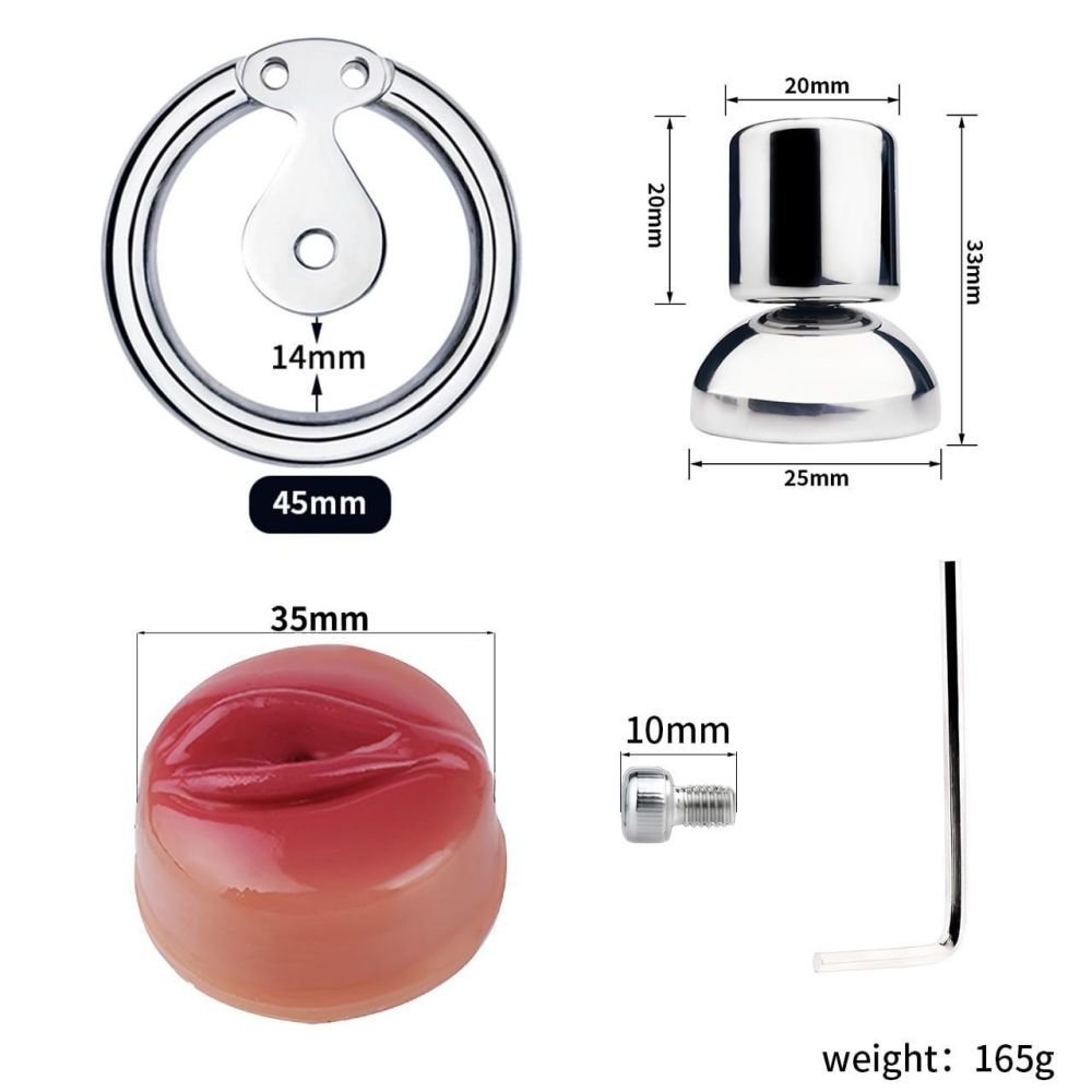 FAAK - Pussy Chastity Cage w Urethral Plug 照片-8