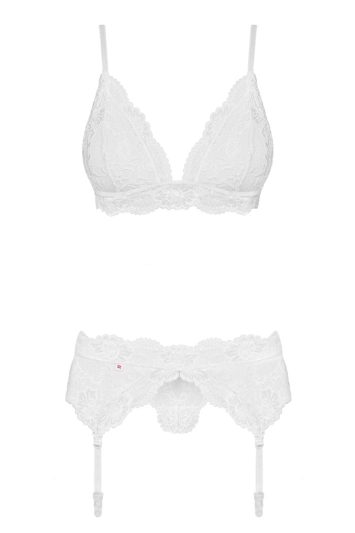 Hi beauty! Wanna wear pure perfection adorning your sexy bod... Obsessive - 810-SEG Set 3-pcs - White - S/M photo-5