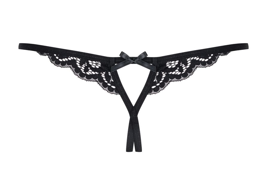 Welcome to Obsessive world of sexy bottoms! You’re gonna lov... Obsessive - 831-THC-1 Crotchless Thong - Black - S/M photo-8