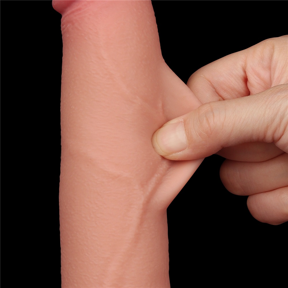 Made of realistic dual-layer sliding-skin material for Iifel... Lovetoy - 8.5" Sliding Skin Dildo - Flesh photo-8