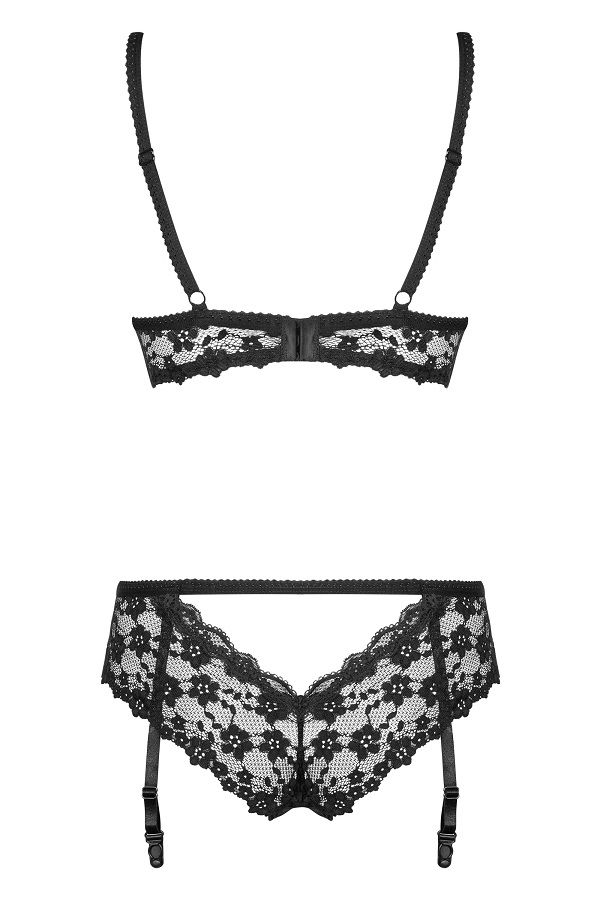 Sexy, elegant and very feminine – black set with a perfect, ... Obsessive - Letica 2 pcs Set - Black - S/M photo-8