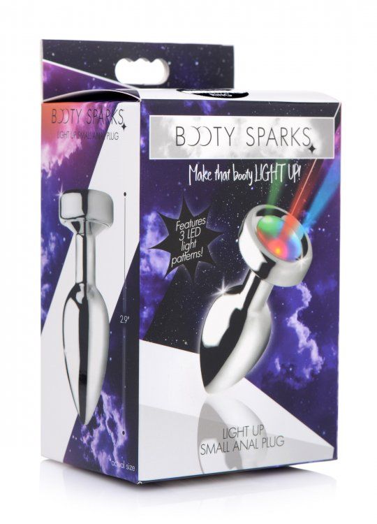 Shake your groove thing and light up the night! This groovy ... Booty Sparks - Light Up Anal Plug S-size - Silver photo-4