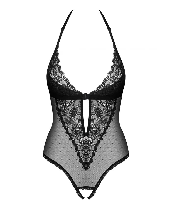 Obsessive - Mauress Crotchless Teddy - Black - S/M photo-7