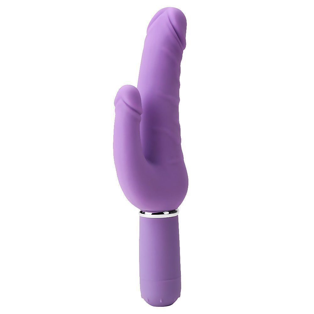 Modern design vibrator for a double penetration. 30 vibratio... Aphrodisia - Levina Double Penis - Purple photo-3