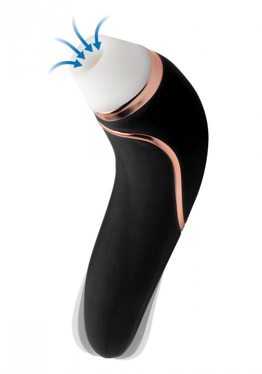 Experience simulated oral sex and buzzing bliss with a recha... Inmi - Shegasm Deluxe 2-in-1 Clitoral Stimulator & Vibrator - Black photo-2