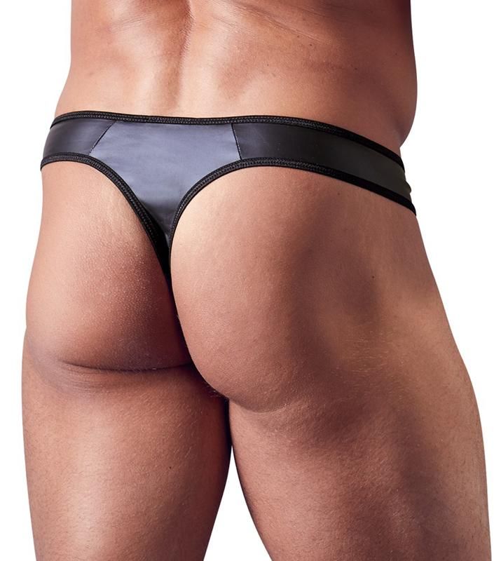Svenjoyment - Men's G-string w Rhinestone Zip - Black - XL photo