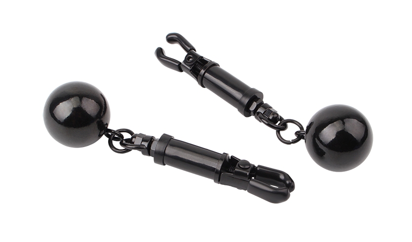 Weighted Nipple Clamps, Fully Adjustable for Perfect Fit, No... Chisa - Playful Weighted Nipple Clamps - Black photo-3