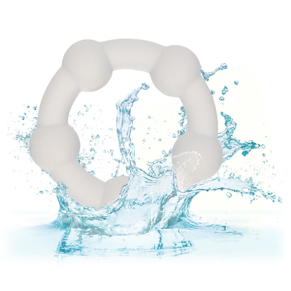 Elevate your pleasure with the Alpha Liquid Silicone Beaded ... CEN - Alpha Beaded Rings 3pcs Set - Liquid Clear photo-2