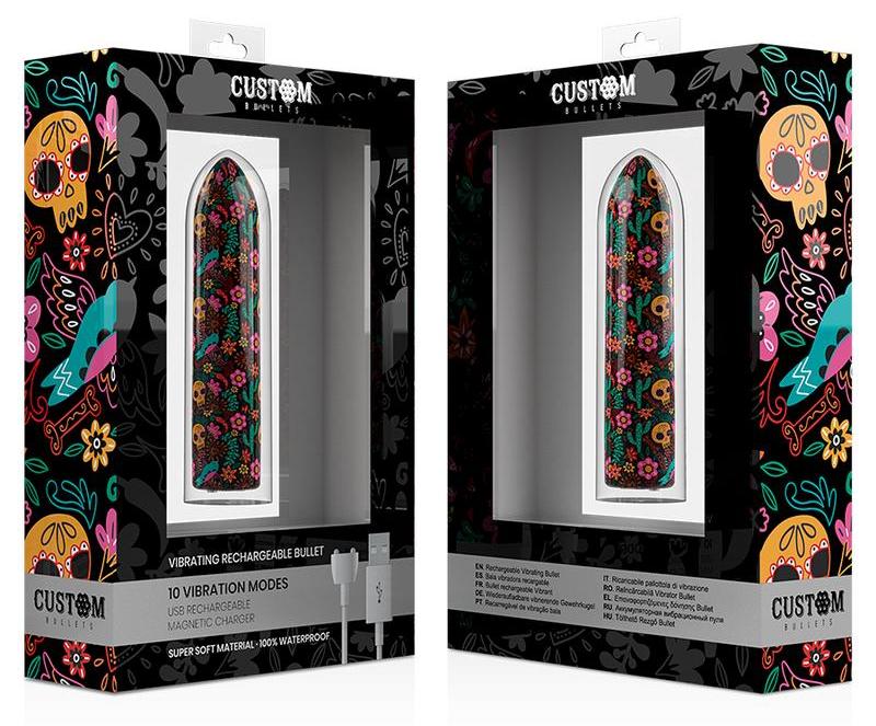 Discover the new collection of rechargeable vibrating bullet... Custom Bullets - Floral Magnetic Bullet - Multicolor photo-5