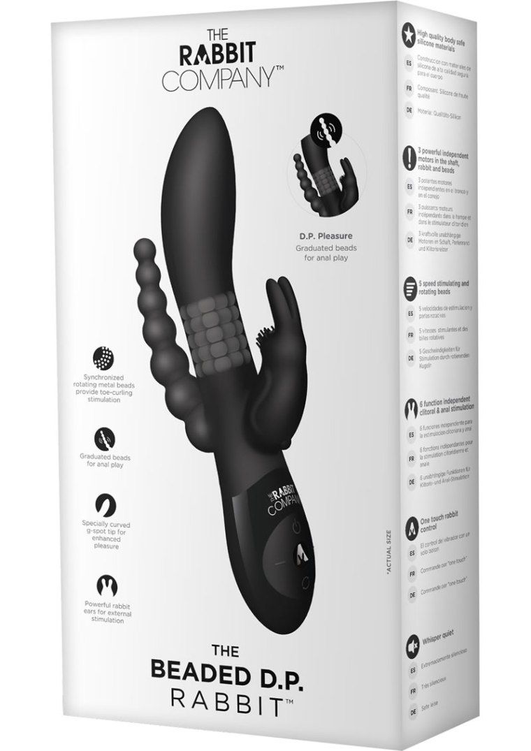 Simultaneously target the g-spot, clitoris and anus with 3 w... TRC - The Beaded DP Rabbit - Black photo-2