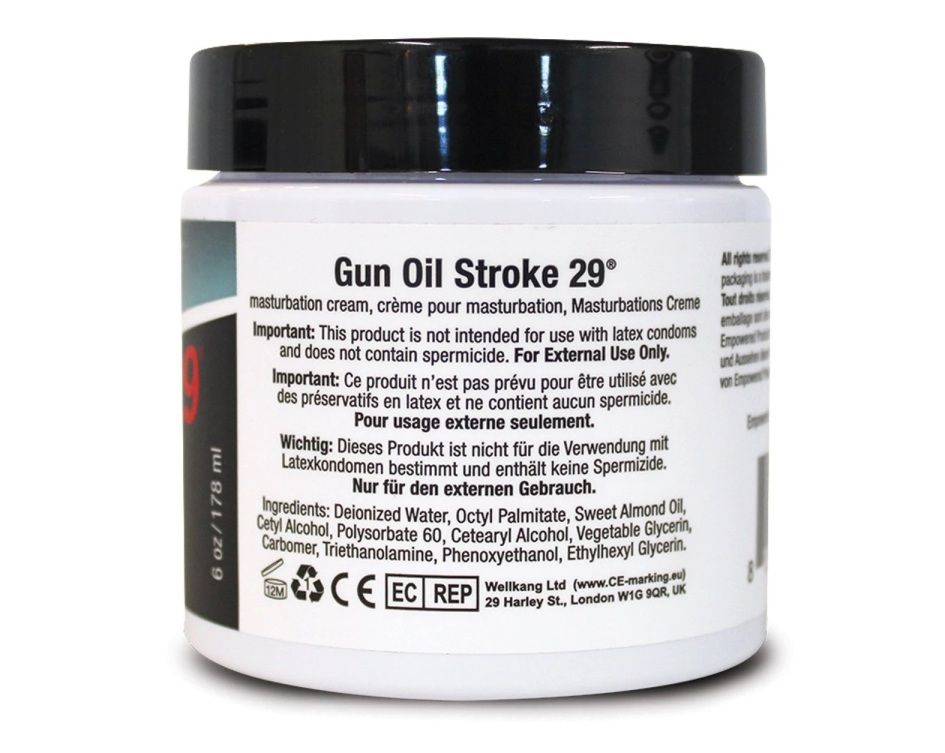 Manual friction and thermal body energy transform the creme ... Gun Oil - Stroke 29 Masturbation Cream - 178ml photo-2