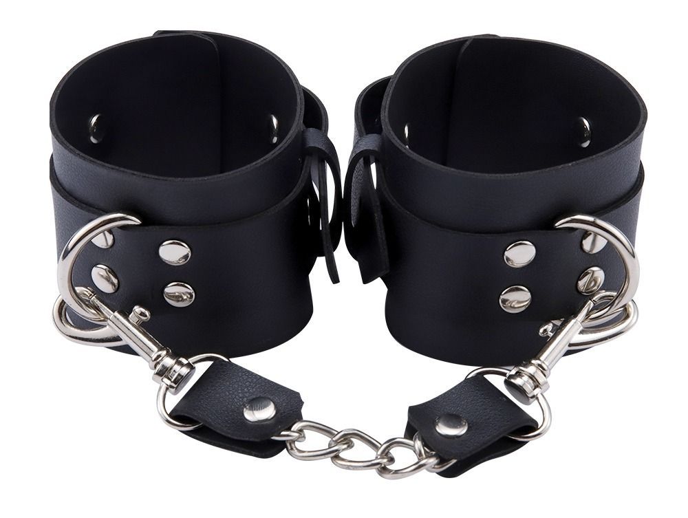 Set include collar with leash, hand cuffs, ankle cuffs and w... MT - Bondage Set w Waistband - Black photo-5
