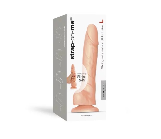 The only dual density silicone Sliding skin realistic dildo ... Strap-On-Me - Sliding Skin Dildo L - Vanilla photo-10