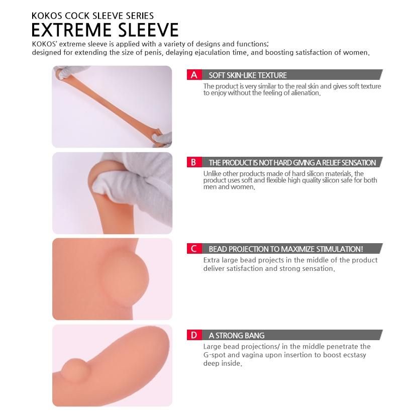 Kokos Extreme Sleeve ES. 001 - very elastic nozzle on the pe... Kokos - Extreme Cock Sleeve 37x125mm photo-5