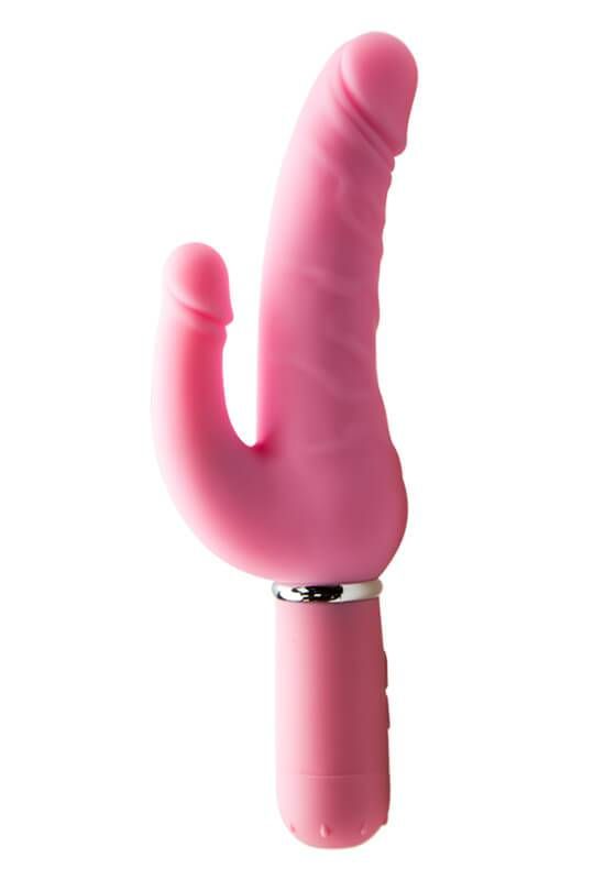 Modern design vibrator for a double penetration. 30 vibratio... Aphrodisia - Levina Double Penis - Pink photo-4