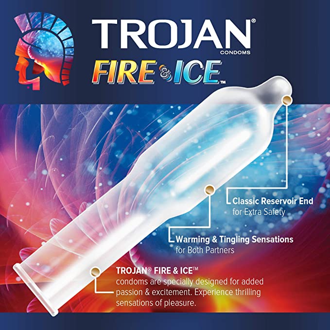 Experience thrilling sensations of pleasure with TROJAN FIRE... Trojan - Fire & Ice Lubricated 10's Pack photo-6