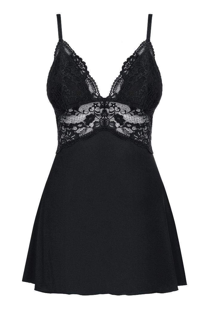 Flirty, feminine and coquettish. It will be a perfect choice... Obsessive - 810-BAB Babydoll & Thong - Black - S/M photo-5