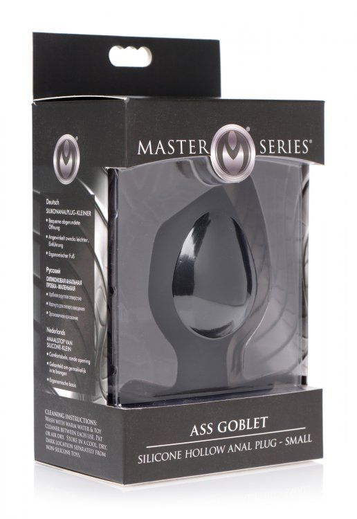 Quench your anal cravings with the Ass Goblet! This smaller ... Master Series - Ass Goblet Hollow Anal Plug S-size - Black photo-5