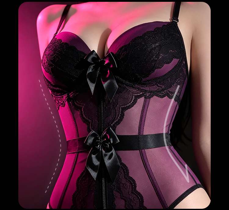 Drywell - Z18 Lace Corset Set - Violet/Black photo