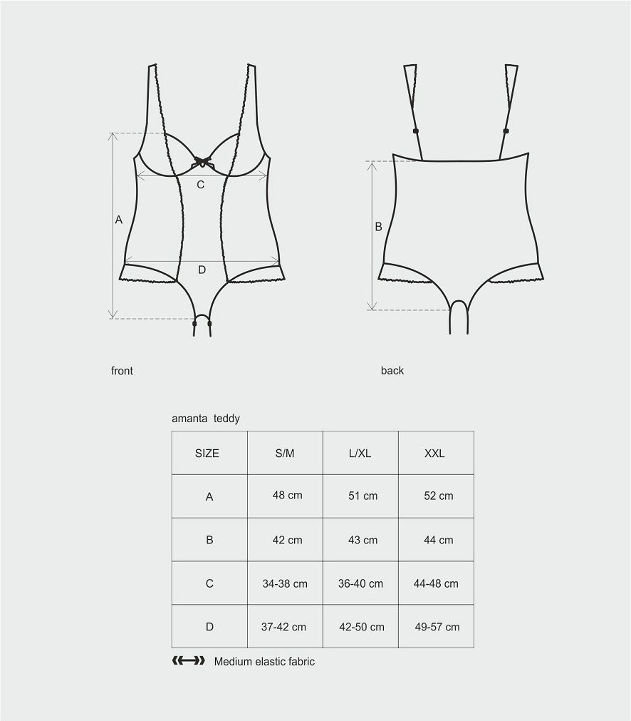 Black means fun! Would you like to know this delicate turquo... Obsessive - Amanta Teddy - Black - L/XL photo-9