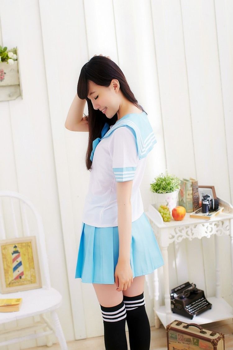 SB - School Girl S129 - Sky Blue photo-9