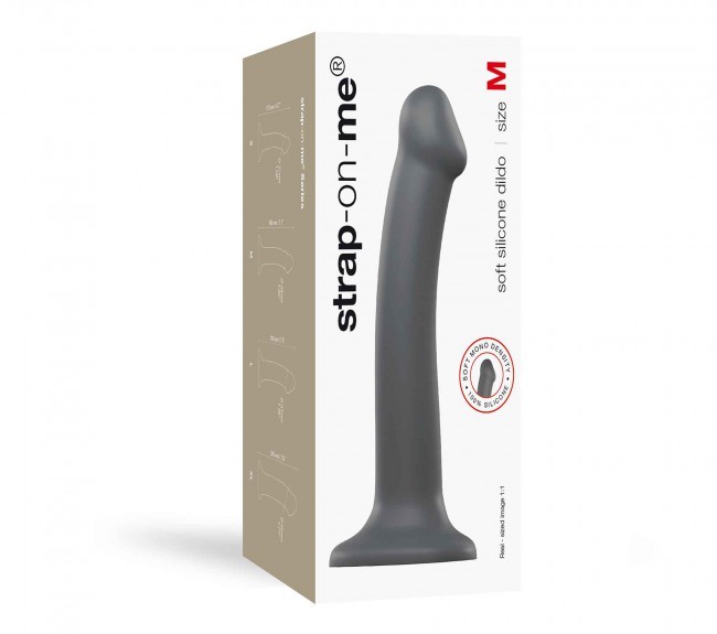 Sleek and minimalist design, high quality mono-density silic... Strap-On-Me - Mono Density Dildo M - Grey photo-6