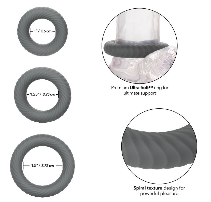 Set of 3 gradually sized premium Ultra-Soft Silicone support... CEN - Link Up Ultra-Soft Ultimate Set - Grey photo-3