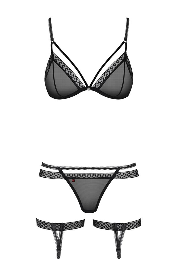 So hot and so tempting! This set is perfect for you and it’s... Obsessive - 855-SEA-1 Set 3 pcs - Black - S/M photo-7