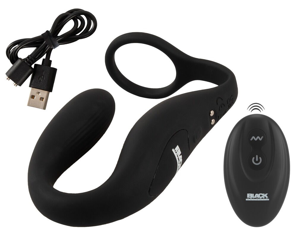 The Cock ring with RC butt plug from Black Velvets combines ... Black Velvets - Cock Ring w Vibro Plug photo-8
