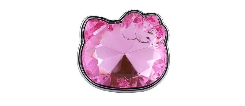 Silver palm anal plug with Kitty cat head bottom finished MT - Kitty Gem Anal Hand Plug M-size - Pink photo-3