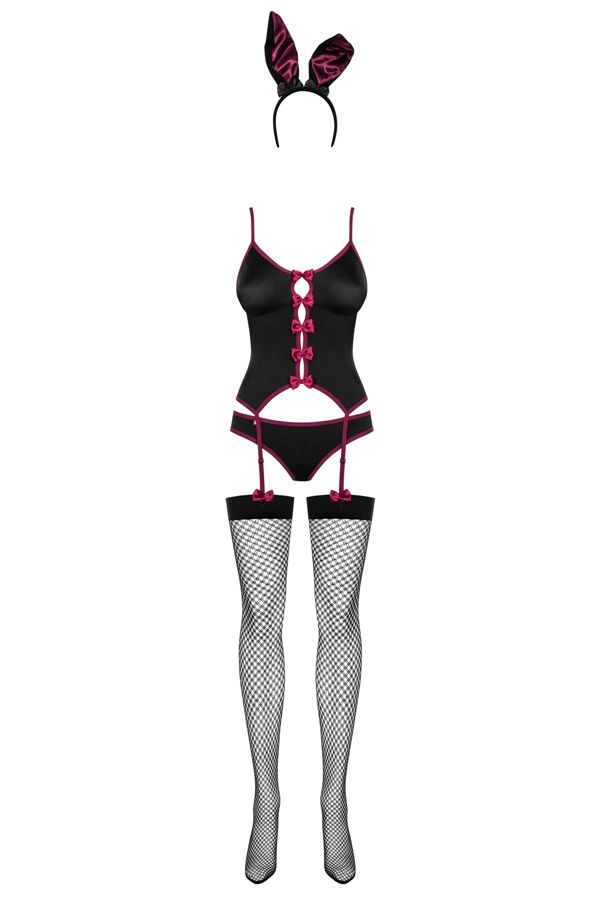 Naughty and incredibly sexy bunny? That’s you! Put on this p... Obsessive - Bunny Suit Costume - Black - S/M photo-7