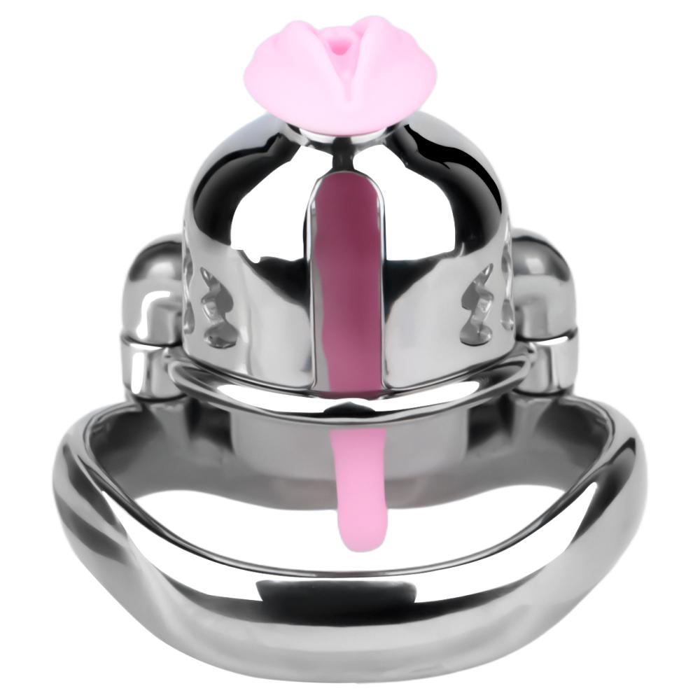 Material: 304 Stainless steel
Cage high: 72mm &nb... FAAK - Metal Pig Chastity Cage w Catheter - Black photo-5