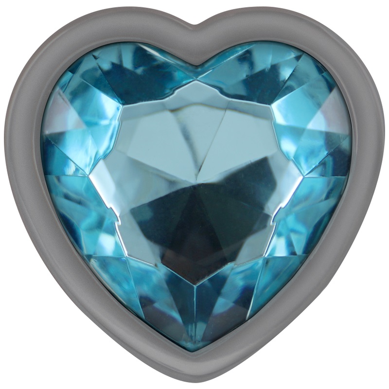 Let your buttocks shine with the Intense anal plug, decorate... Intense - Metal Heart Gem Plug M - Blue photo-2