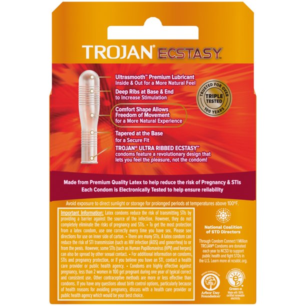 Trojan - 雙重扭紋狂喜乳膠安全套 73/53mm 3片裝 照片-2