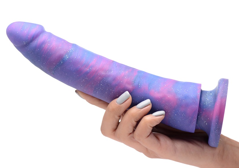 This magical dong is ready to charm your holes and push you ... Strap U - Magic Stick Glitter 9.5" Dildo - Purple photo-6