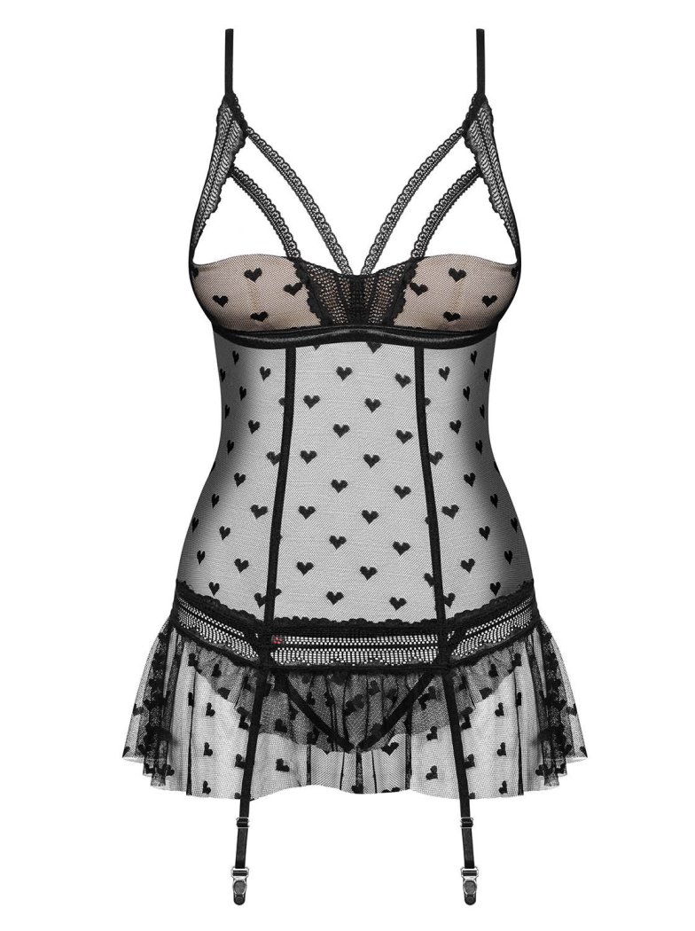 Would you like to put on something enticing and cute? Here i... Obsessive - Heartia Corset - Black - L/XL photo-7