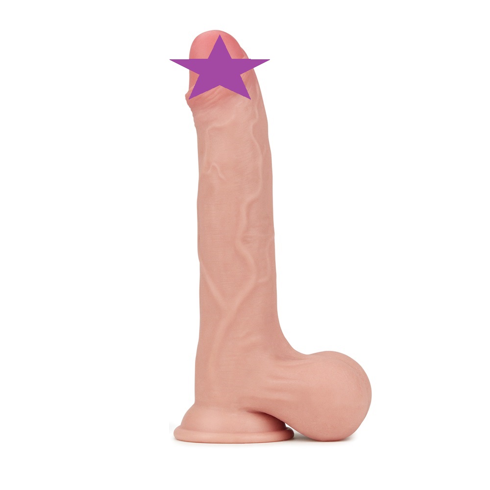 Made with realistic dual-layer sliding-skin material for Iif... Lovetoy - 9.5" Sliding Skin Dual Layer Dildo - Flesh photo-2
