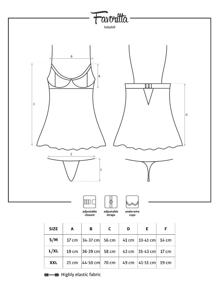 Inevitable pleasure! It's so close. Choose this box and ... Obsessive - Favoritta Babydoll & Thong - White - S/M photo-7