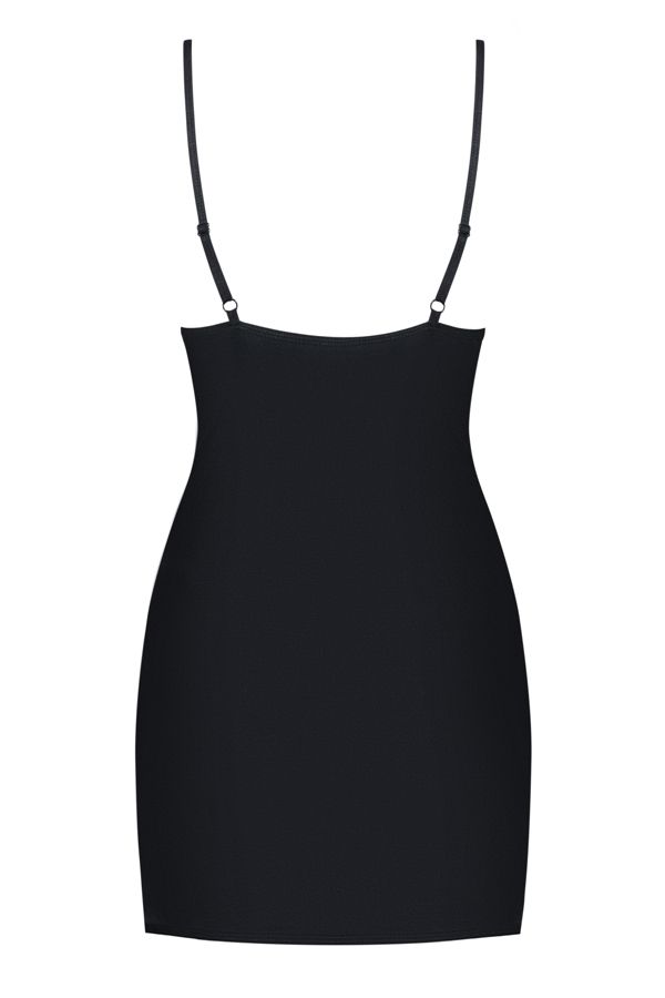 Looks like you can make a perfect choice here. Don’t hesitat... Obsessive - Mokettina Chemise & Thong - Black - L/XL photo-8