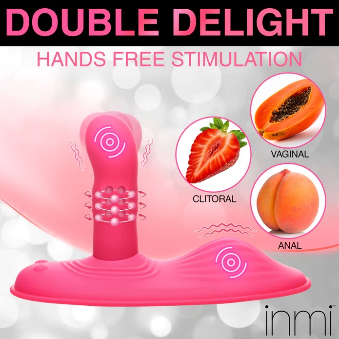 Transform any chair or couch into the perfect, sexy, saddle ... Inmi - Spin 'N' Grind Rotating Vibrator - Pink photo-7