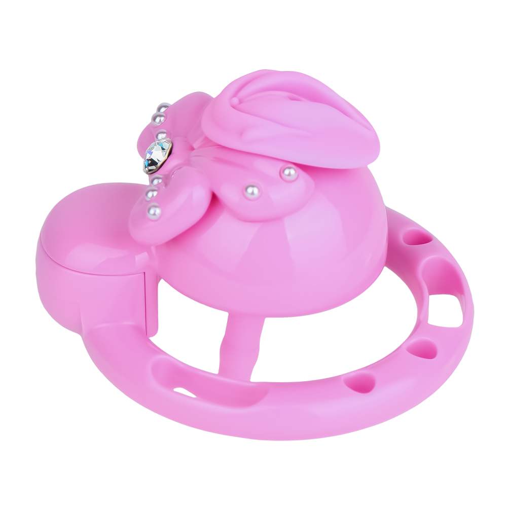 FAAK - Bow Chastity Cage w Cock Plug - Pink photo-14