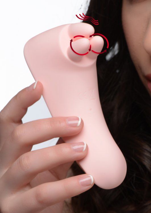 This rechargeable clitoral vibrator allows you to target you... Inmi - Fondle Vibrating Clit Massager - Pink photo-2